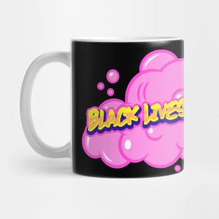 Black Lives Matter Yellow Graffiti Pink Cloud Mug